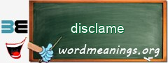 WordMeaning blackboard for disclame